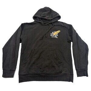 Anti Social Social Club Black Faded Parrot Print Pullover Hoodie Sweatshirt Sz S